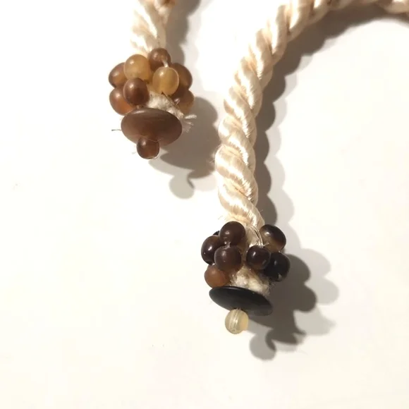 Vintage Stunning Seashell Centerpiece Braided Belt with BeadsEUC!